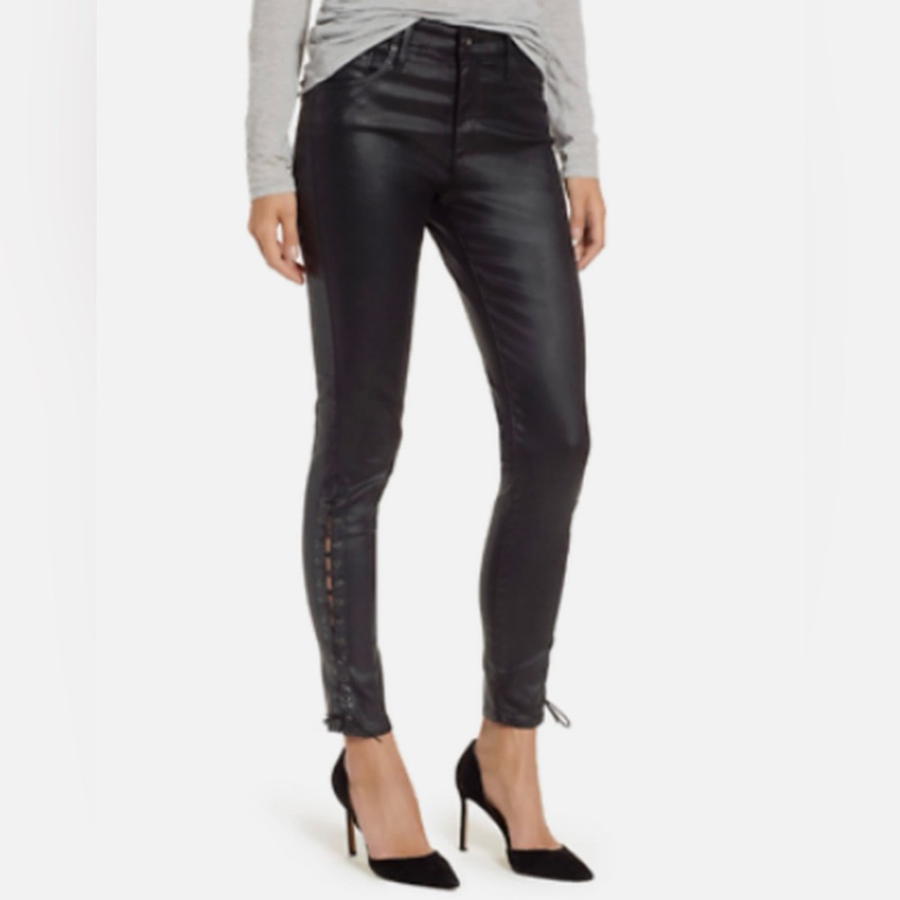 NWOT Adriano Goldschmied Legging Super Skinny Ankle Jeans Lace-Up Sides size 30 - Picture 1 of 16